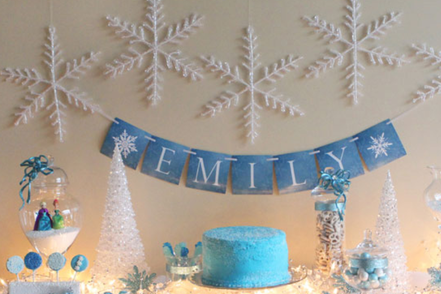 diy elsa snowflake party