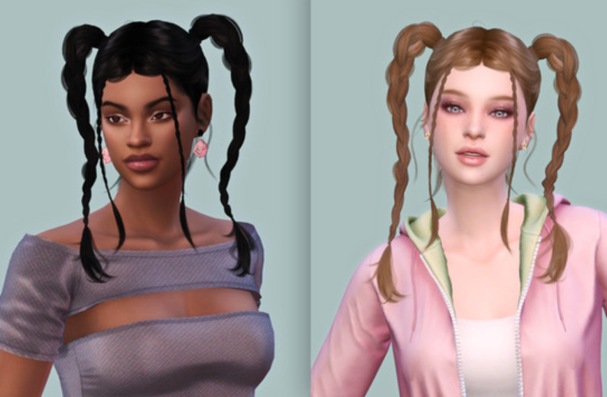 sims 4 braid pigtails cc